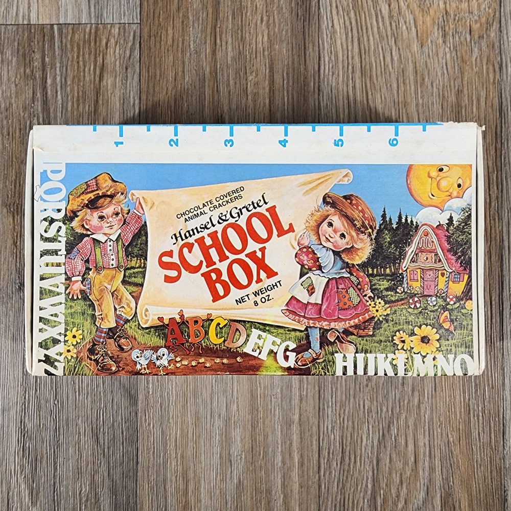 Vintage‎ Hansel & Gretel School Box Wolfgang Candy Co Animal Cracker Box Retro